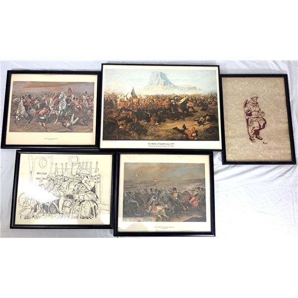 x5 Framed War Themed Pictures