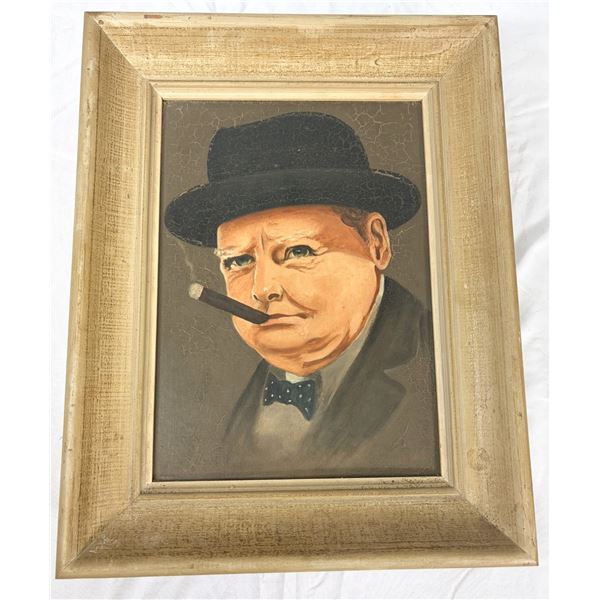 Framed Winston Churchill Painting