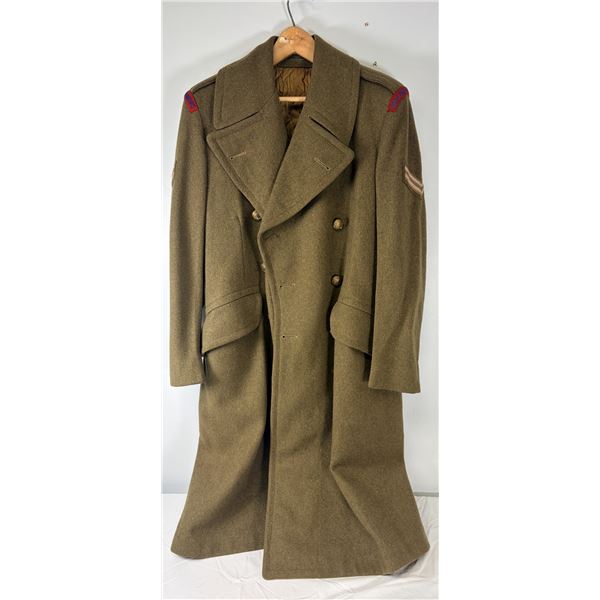 Canadian Army Wool LONG Coat - 1954 Size 4