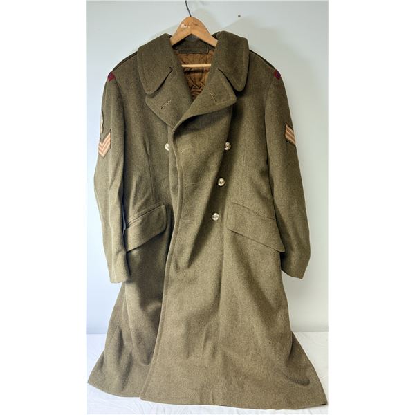 Canadian Army Wool LONG Coat - 1949 Size 9