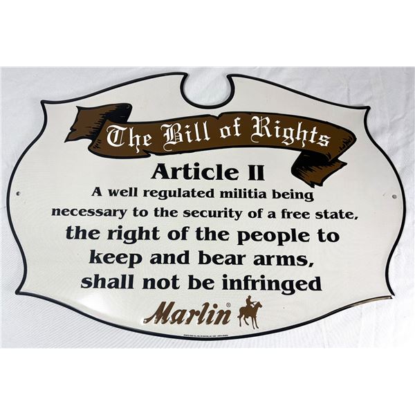 Marlin Bill of Rights Metal Sign