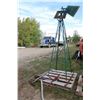 Image 1 : Free standing weather vane windmill, fence stretcher, sledge hammer, axe etc