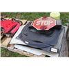 Image 1 : Selection of mud flaps and bus stop sign