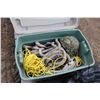Image 2 : Military helmet, heavy cord, rope, tent, camp stove