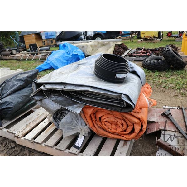 Three tarps including one insulated