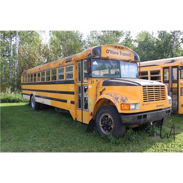 1989 International School Bus. We had this unit running and driving by push starting. Needs starter 