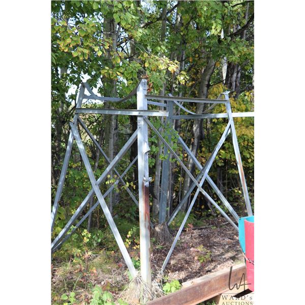 Galvanized fuel tank and stand. Most recently used for collecting and storing used oil