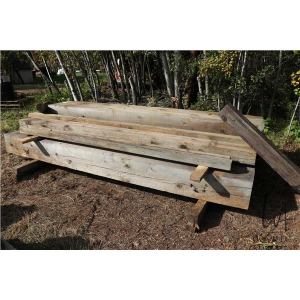 Six large treated timbers, 12" x 12" x 144" plus two that have been compromised