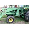 Image 20 : John Deere 4020 tractor, fitted with cab. and 158 loader with bucket. Showing 7966.7 hours. Running 