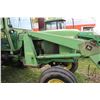 Image 5 : John Deere 4020 tractor, fitted with cab. and 158 loader with bucket. Showing 7966.7 hours. Running 