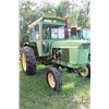 Image 3 : John Deere 4020 tractor. Fitted with cab. Showing 37235 hours. Serial no. SNT223R110537R Running and