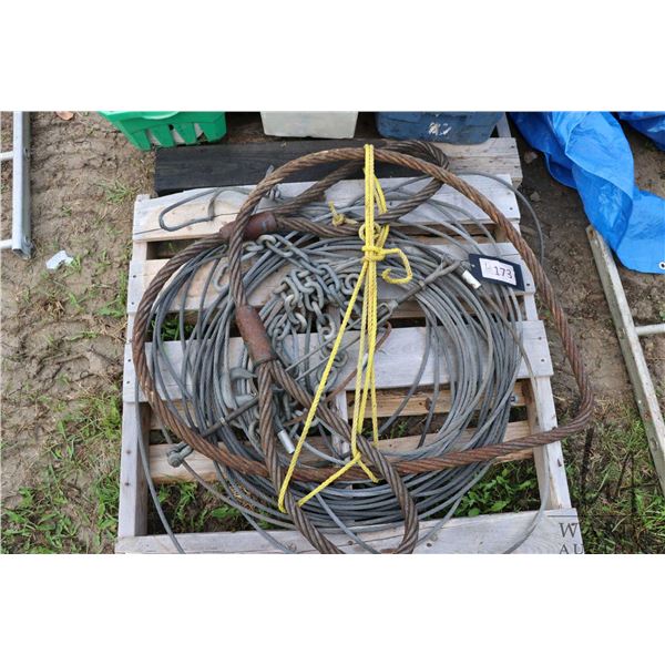 Selection of heavy braided steel cable