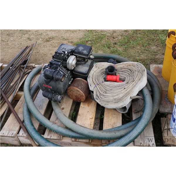 Briggs & Stratton 5 hp. motor with 2" Pacer Pump not tested plus suction and pressure hoses