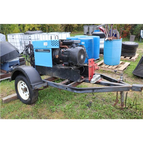 Bob Cat 225G 8000 watt generator- AC/DC welder combo. mounted on single axle trailer, not tested