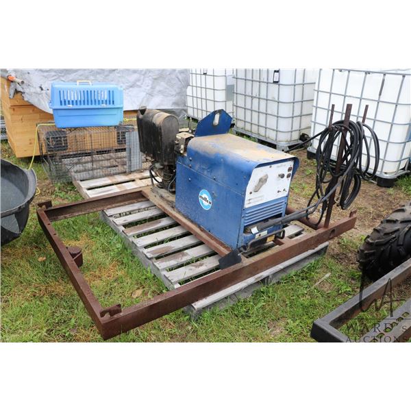 Miller Blue Star welder with Kohler gas motor, fitted to skid, not tested