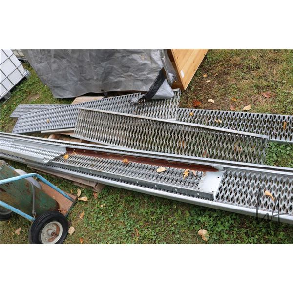Eight section of expended metal ramps, ranging from 67" -142"