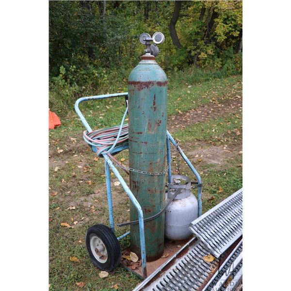 Oxy/ Propane torch set with gauges, hoses and cart