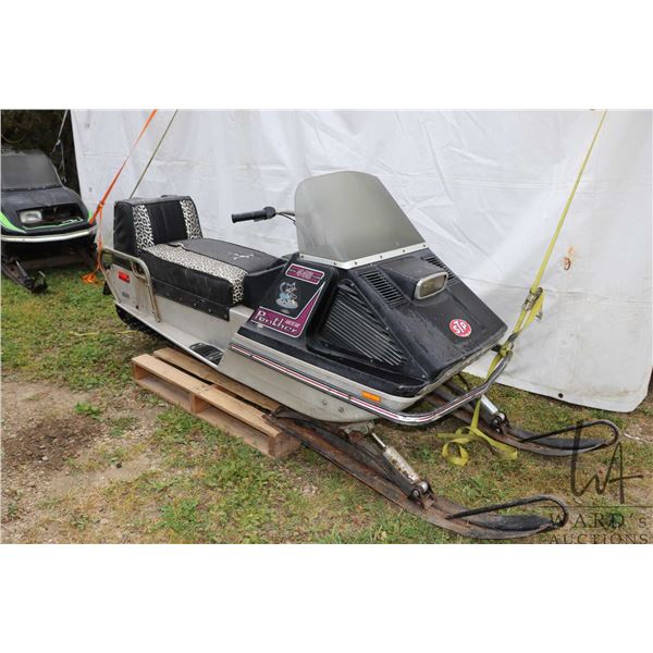 Vintage Arctic Cat Panther snowmobile with Axil flow 440 engine, not running. Engine pulls freely an