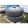 Image 1 : Pair of Alcoa alloy 22.5" rims, note: tires worn