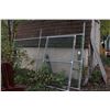 Image 1 : Section of chain link fence, 142"w x 84" h including barb wire section, plus a 46"w gate
