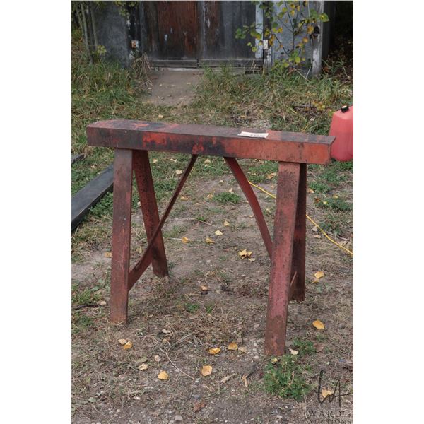 Shop made steel sawhorse 30" H X 37" W