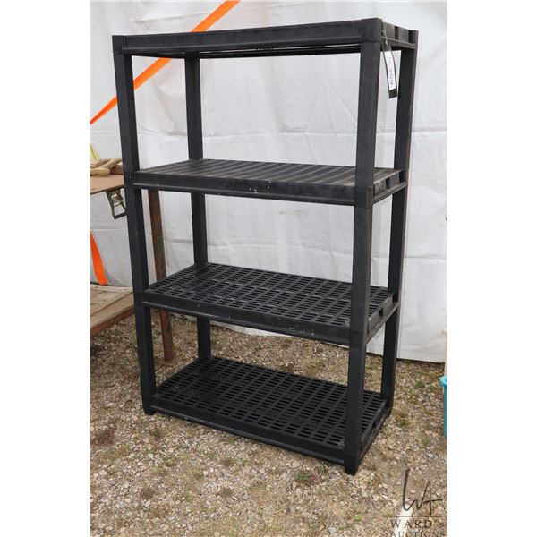 Four tier plastic shelf unit