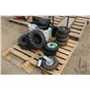 Image 1 : Selection of tires with wheels for small carts plus a pair of ATV style tires etc.