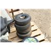 Image 3 : Selection of tires with wheels for small carts plus a pair of ATV style tires etc.