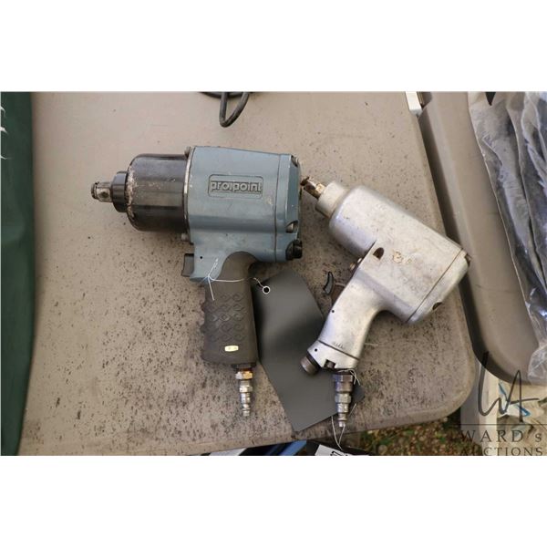 Two pneumatic impact wrenches, one 1/2" and one 3/4"