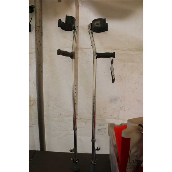 Pair of aluminum crutches