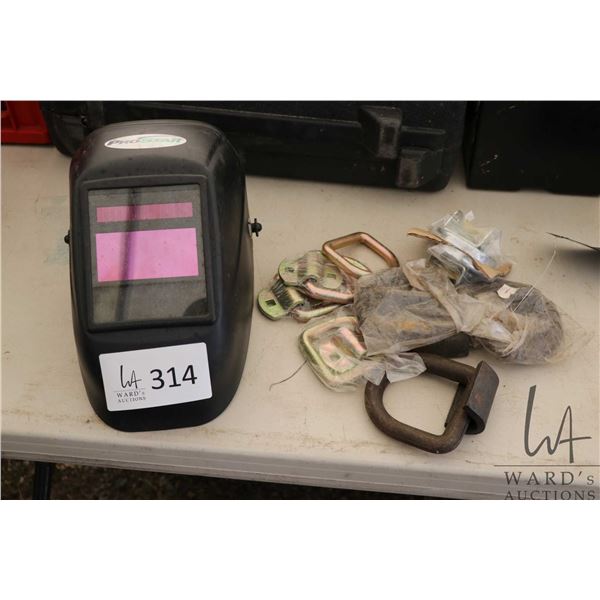Welding helmet and selection of bolt on and weld on D-rings