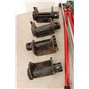 Image 2 : Four strap ratchets, trailer hitch components, kingpin hook, tire chains, pliers etc.