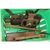 Image 4 : Four strap ratchets, trailer hitch components, kingpin hook, tire chains, pliers etc.