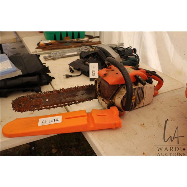 Stihl 032 AV chain saw, turns over freely and has compression