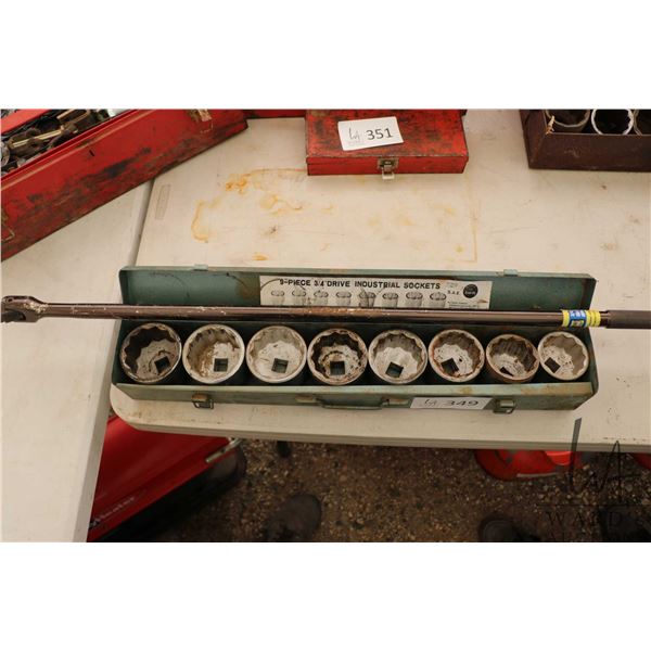 3/4" drive nine piece socket set and flex bar