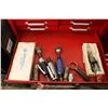 Image 4 : Tool box and contents including abrasive discs, taps, Allen wrenches, files, die grinders, pullers, 