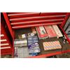 Image 10 : Too box and contents including pry bars, nut drivers, hydraulic fittings, miniature screw drivers, c