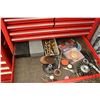 Image 9 : Too box and contents including pry bars, nut drivers, hydraulic fittings, miniature screw drivers, c