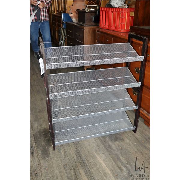 Four tier metal boot rack