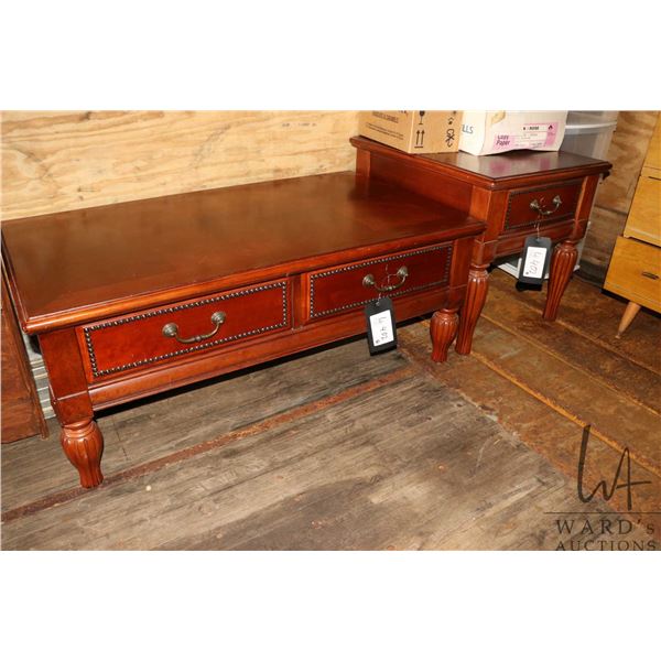 Semi contemporary coffee table and matching side table