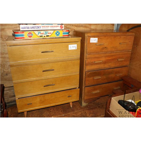 Two vintage four drawer chests
