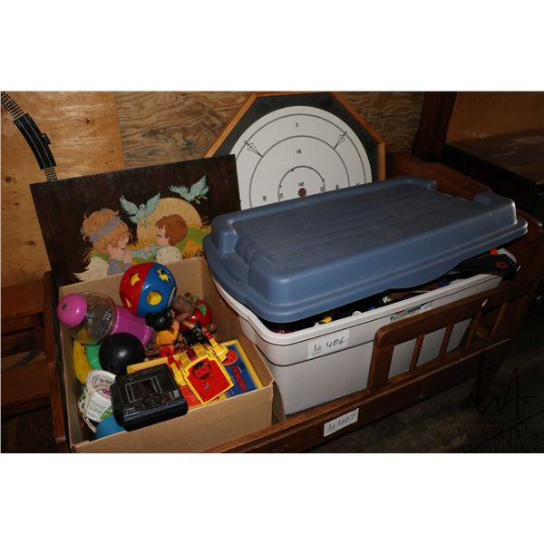 Selection of toys including cars, figures, Fisherprice etc.