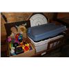Image 1 : Selection of toys including cars, figures, Fisherprice etc.