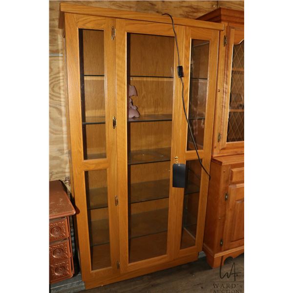 Semi contemporary single door display cabinet