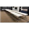Image 1 : GROUP OF 11, 6' COMMERCIAL FOLD IN HALF UTILITY TABLES