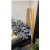 Image 6 : CONTENTS OF CLOSET- BALLOON TIME TANKS, FANS, TV MOUNTS, PLEXIGLASS PODIUM, PULL DOWN PROJECTION
