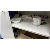 Image 5 : GROUP OF ASSORTED KITCHEN ITEMS- KETTLE, COFFEE MAKER, MICROWAVE, CULLIGAN WATER DISPENSER, UTENSIL