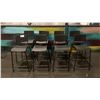 Image 1 : GROUP OF 8 BLACK PLASTIC/METAL COUNTER HEIGHT STOOLS