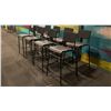 Image 3 : GROUP OF 8 BLACK PLASTIC/METAL COUNTER HEIGHT STOOLS