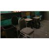 Image 2 : GROUP OF ASSORTED STACKING CHAIRS & GARBAGE CAN
